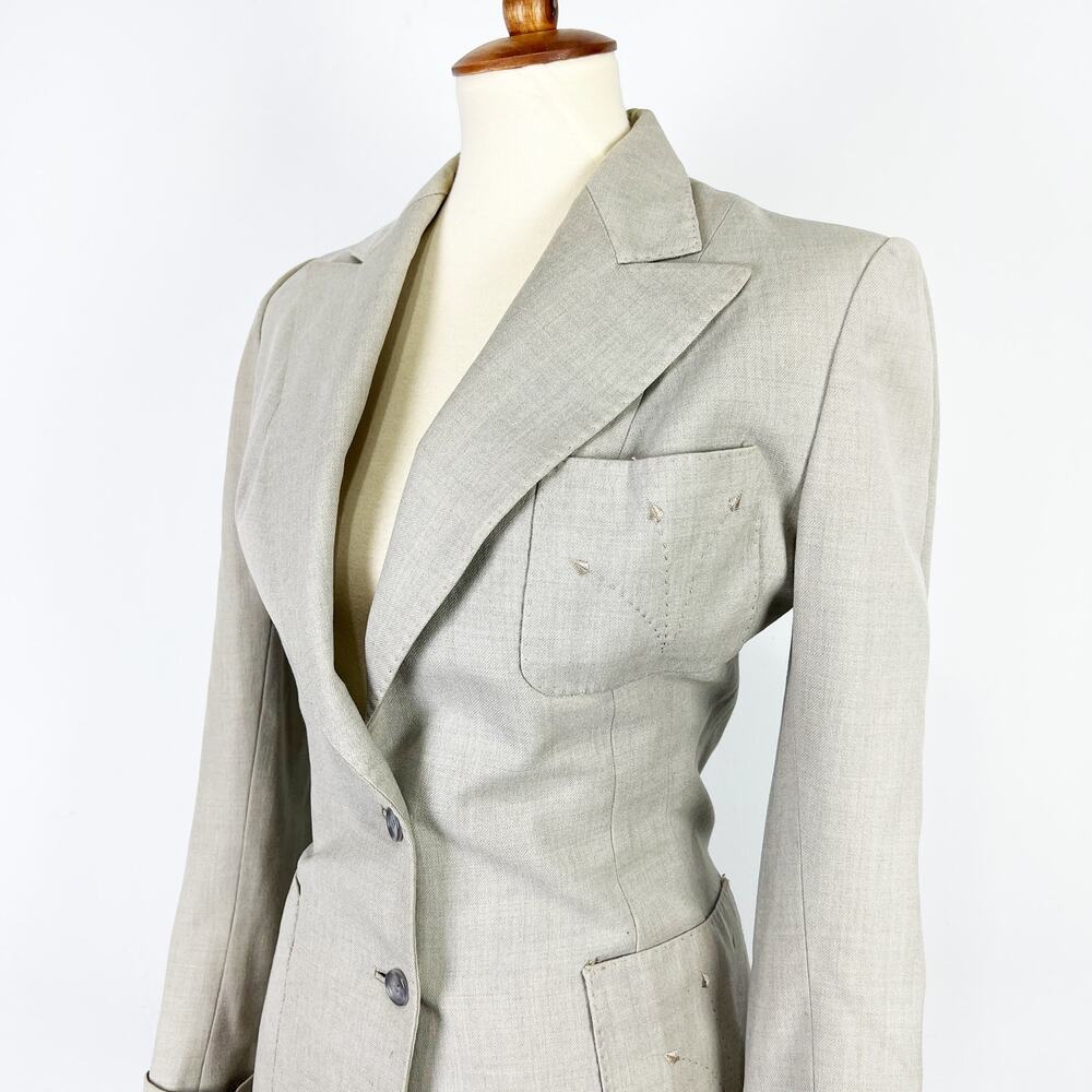 Vintage 50s embroidered beige blazer Tailored by Buddy Bates Size XS